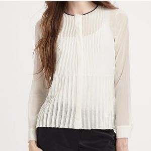 Theory white silk blouse
